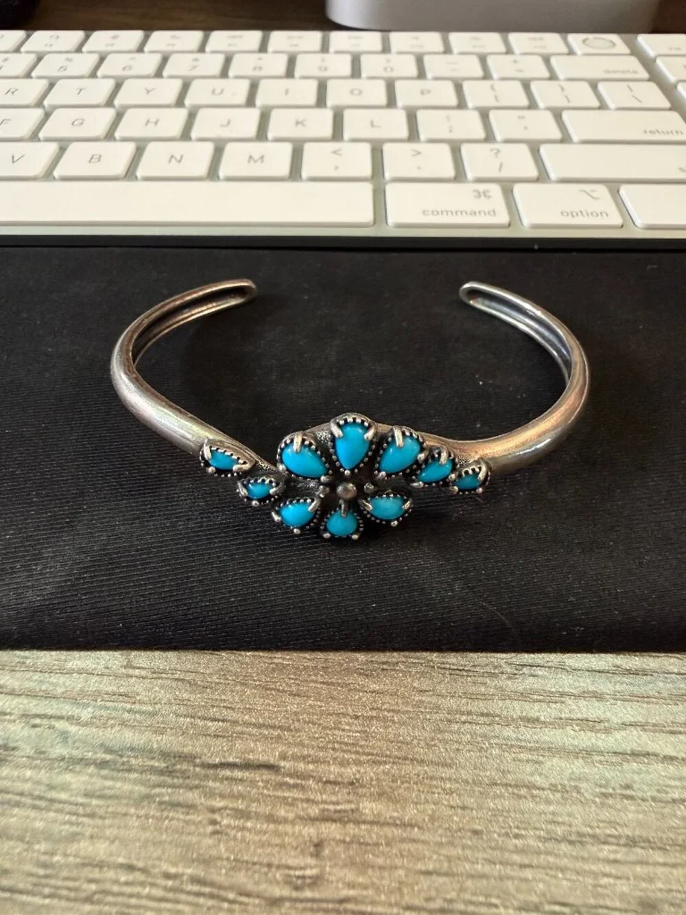 Carolyn Pollack - Sterling Silver Turquoise Flower Bracelet